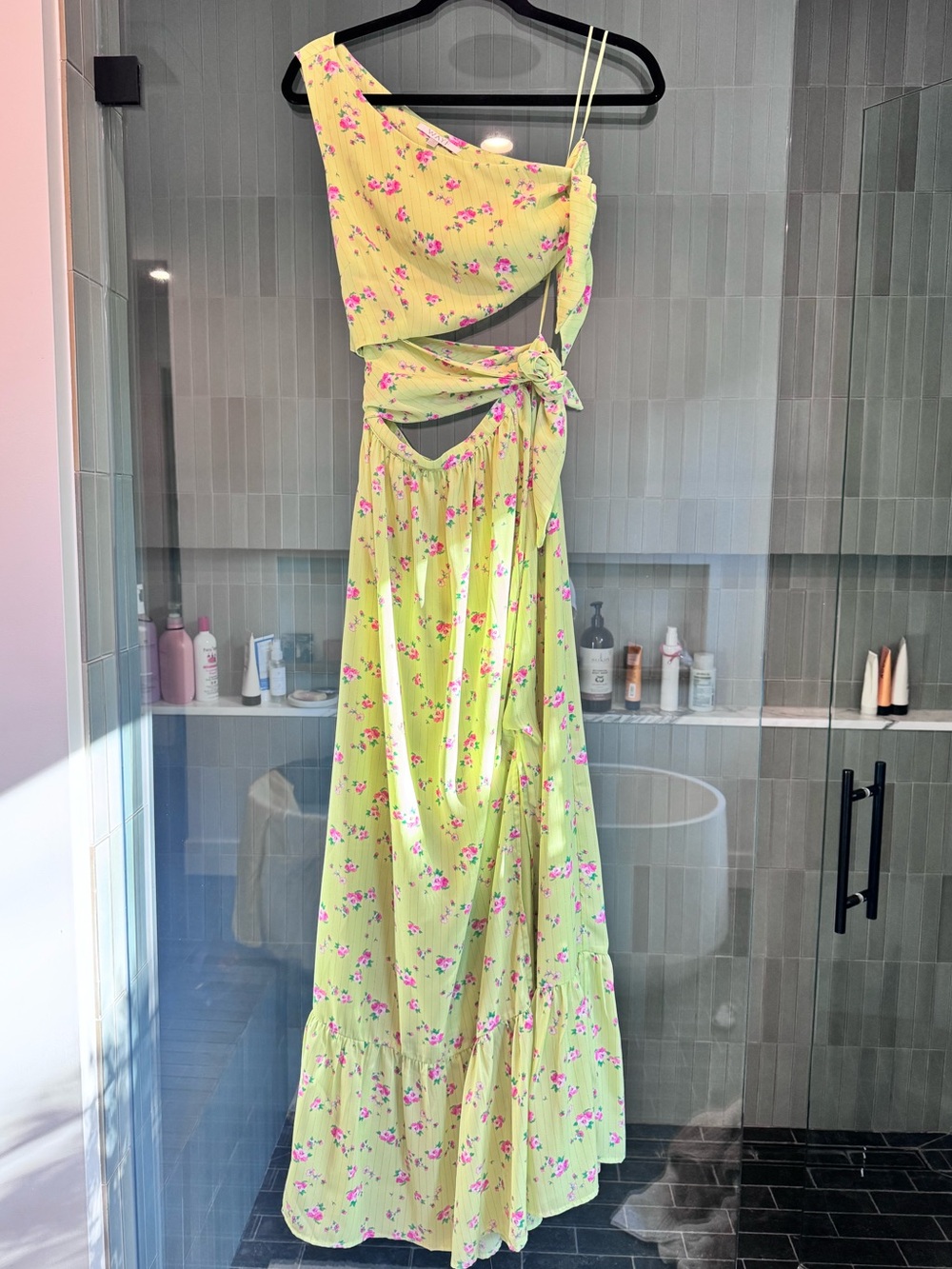 Light Green Floral maxi dress - wayf